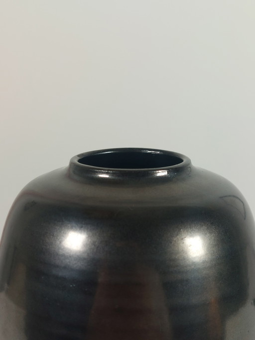 Vintage Mid Century Oxidglasur Vase Bürgel Keramik