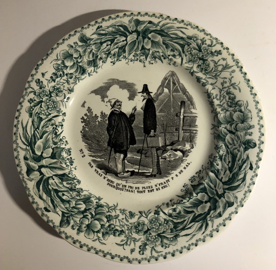 Image 1 of 3x Creil and Montereau talking plates (19th c.)