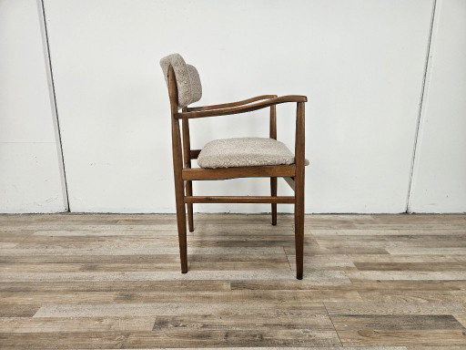 Zweedse fauteuil van hout en stof