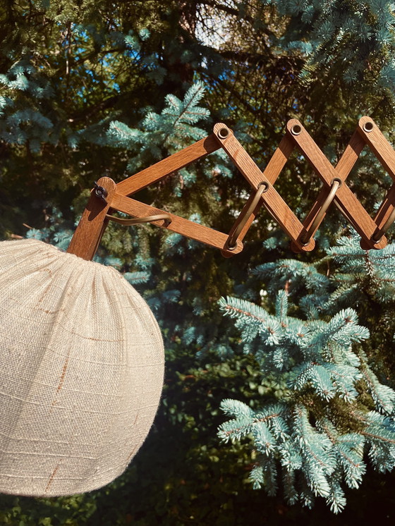 Image 1 of Teak Scissor Lamp by Linus Bopp Limbach 