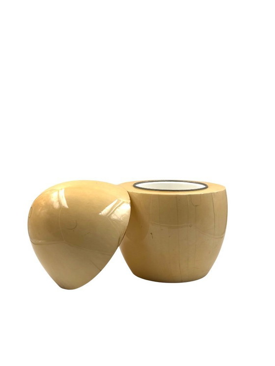 Image 1 of Tommaso Barbi, rara caja grande de pergamino en forma de huevo, TB Italia, ca. 1970