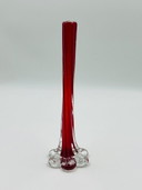 Tweekleurige rode glazen soliflore, vintage design