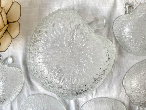 Set Dessert Vintage en Verre Pomme – 1 Grand Bol + 5 Petits Bols – Glass, Retro (photo 10 of 11)