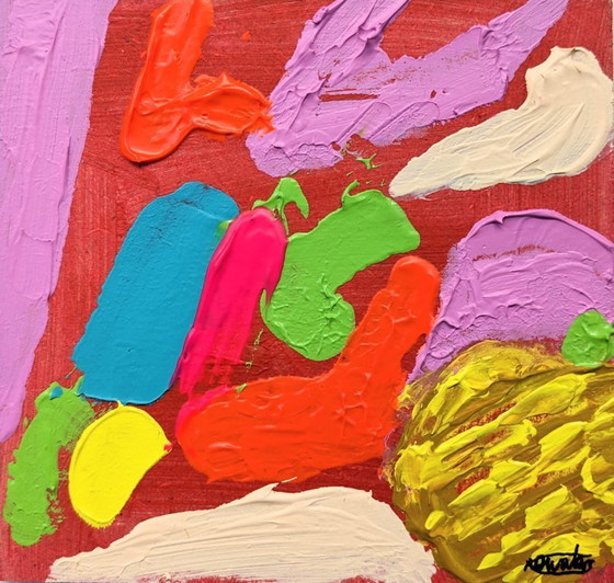 Image 1 of Astratto 1 dipinto originale acrilico di Nigel Waters con cornice, arte, nuova casa