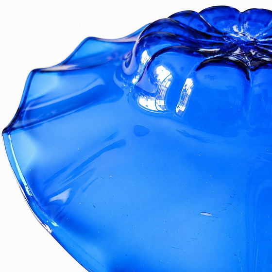 Image 1 of Centre de table vintage de Murano – Verre bleu cobalt soufflé à la bouche, années 1950