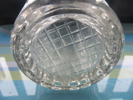 Image 1 of Large Tall Cubist Geometric Art Deco Style Cut Glass Vase  