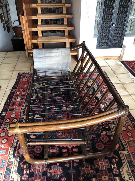 Image 1 of Pierantonino Bonacina 1974 – Set di sedute originale in rattan (divano, 2 poltrone, tavolo)


