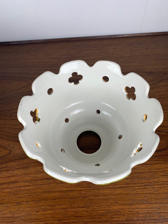 Image 1 of Paar handbeschilderde keramische hanglampen, 1980