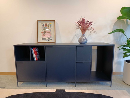 Buffet Tylko bleu avec portes et tiroirs