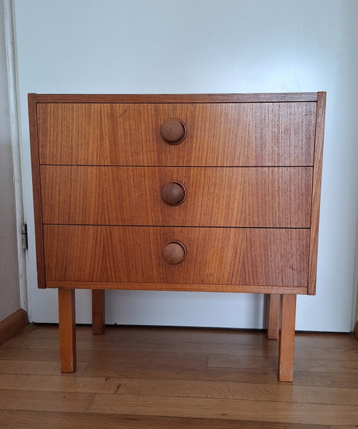Mueble de 3 cajones de Svensk Möbelindustri, vintage, diseño escandinavo
