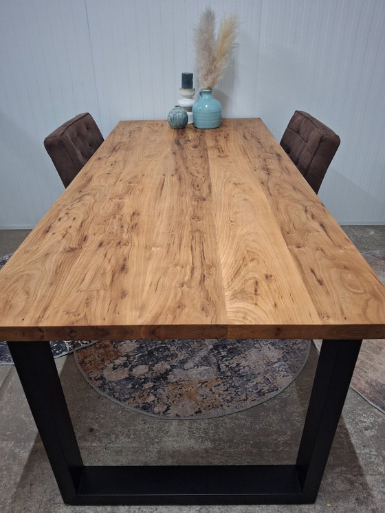 Image 1 of Handmade dining table made of solid elm wood 200x90cm