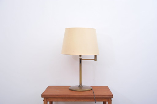 Brass table lamp with swivel arm (1970s)