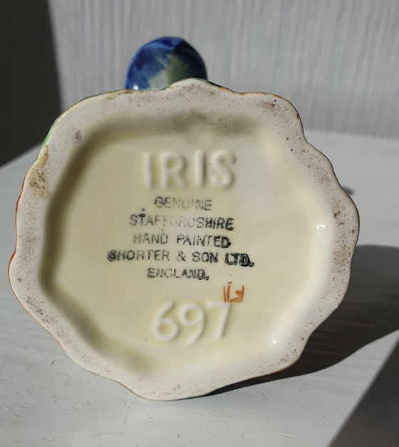 Image 1 of Shorter&Sons Staffordshire vase IRIS hand painted