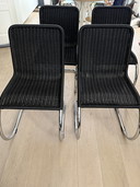 Chaises traîneaux Tecta B42 noires, de style Bauhaus (4x)