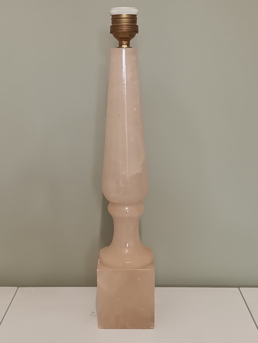 Pied de lampe en albâtre