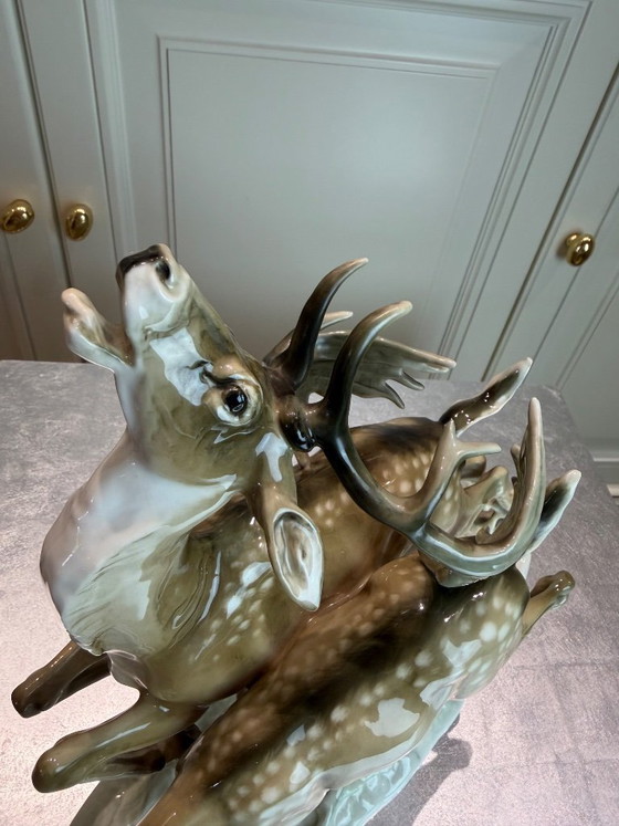 Image 1 of Karl Tutter – Large group of fallow deer – Lorenz Hutschenreuther Selb – Art Department