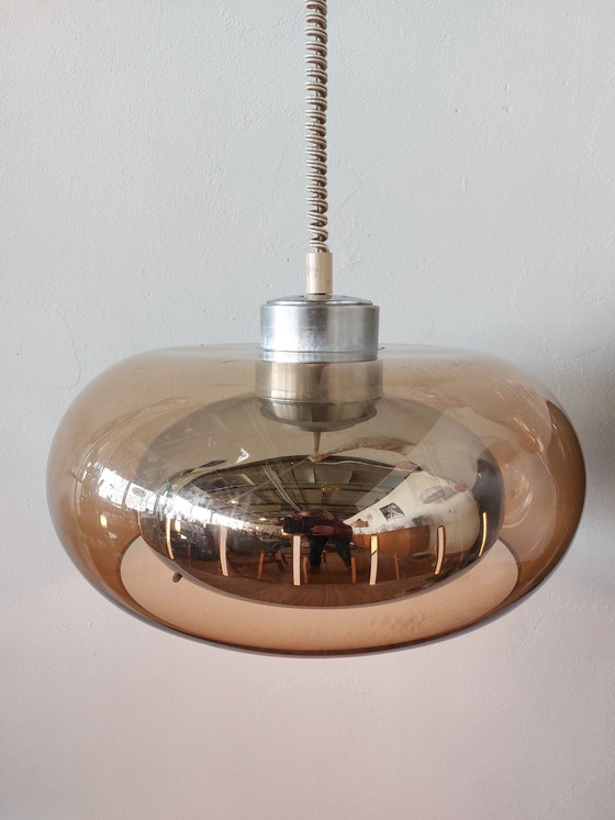 Image 1 of Lampe suspendue Space Age 70S Plexiglas / Chrome