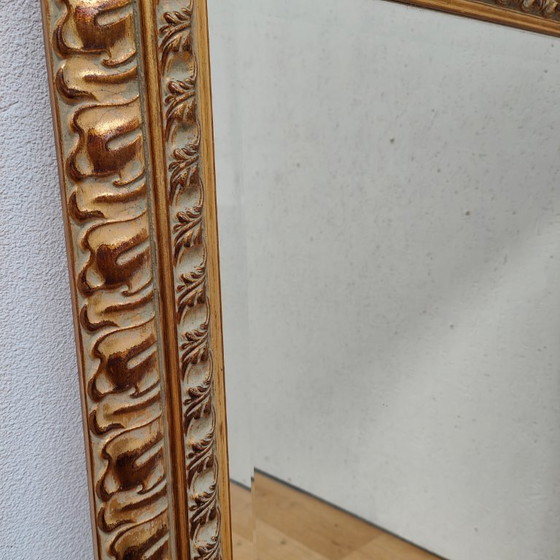 Image 1 of Vintage goudkleurige facet geslepen Regency spiegel schouwspiegel