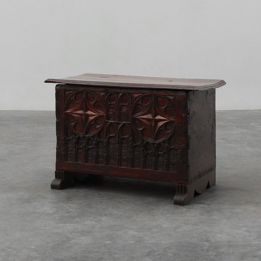 16th Century Gothic Carved Oak Chest, France