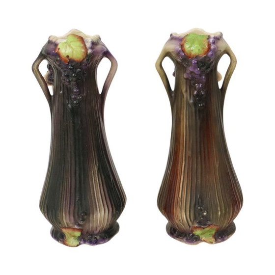 Image 1 of Art Nouveau Vases Putti Cherub