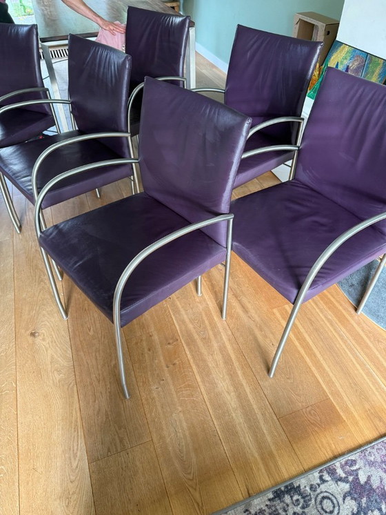 Image 1 of Sechs exquisite Designerstühle aus Leder