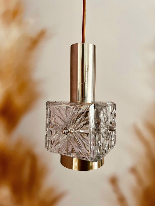 Lampade Eberbach Crystal GDR degli anni Sessanta