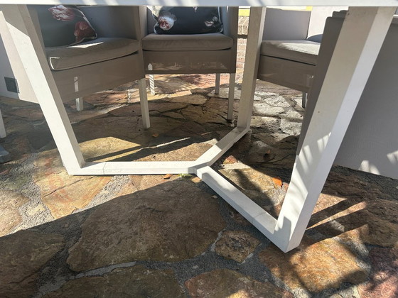 Caribbean Dinerset met ronde tafel, zweefparasol en 6 stoelen. – Tuinsets, Metal (photo 13 of 13)