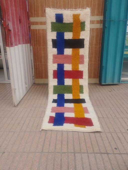 Alfombra de pasillo tradicional con estampado colorido, hecha a medida, 75/300 cm – Aime Té, vloerkleden en tapijten, Wool