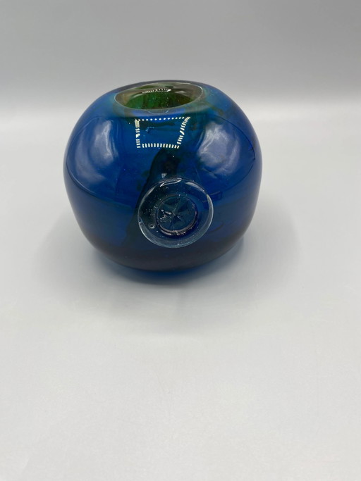 Soliflore a sfera in vetro Mdina attribuito a Michael Harris, anni '70