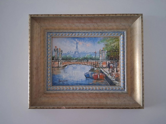 Image 1 of CAROLINE C. BURNETT | Figure/Torre Eiffel/Parigi | Dipinto originale ad olio su cartone