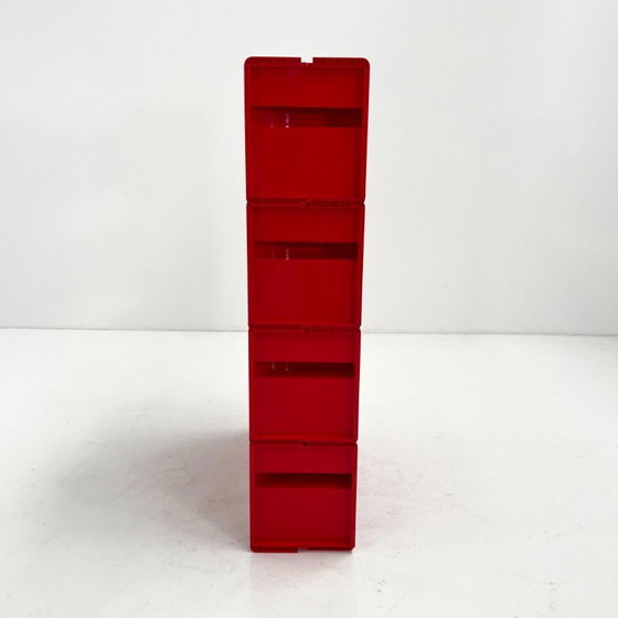 Image 1 of Rode modulaire Jeep-boekenkast van De Pas, D'Urbino en Lomazzi voor BBB, jaren 70.
