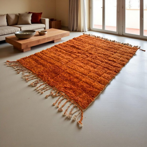 Image 1 of Tapis orange artisanal 100cm×200cm