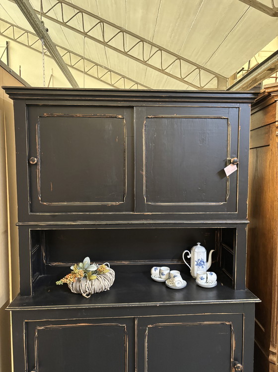 Credenza con vetrina vintage / Armadio scolastico / Armadio – Credenze con vetrina, Wood (photo 4 of 8)