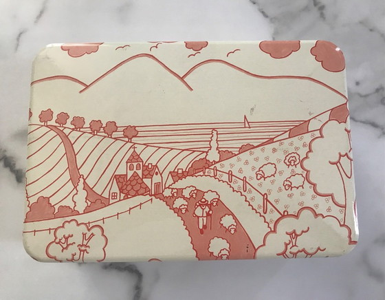 Image 1 of Scatola in metallo con decorazione naif Massilly Francia