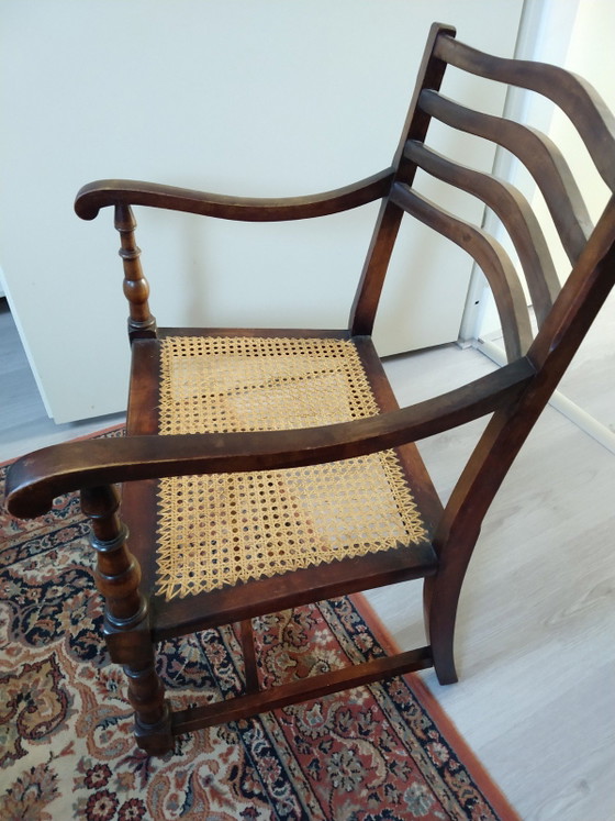Image 1 of Antiker, niedrig sitzender Gurtbandsessel aus der 't Woonhuys-Fabrik in Amsterdam