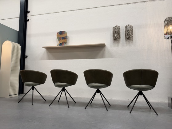 4 Label van den Berg Lola drehbare Esszimmerstühle, Andere, Leder, Grün (Foto 5 von 10)