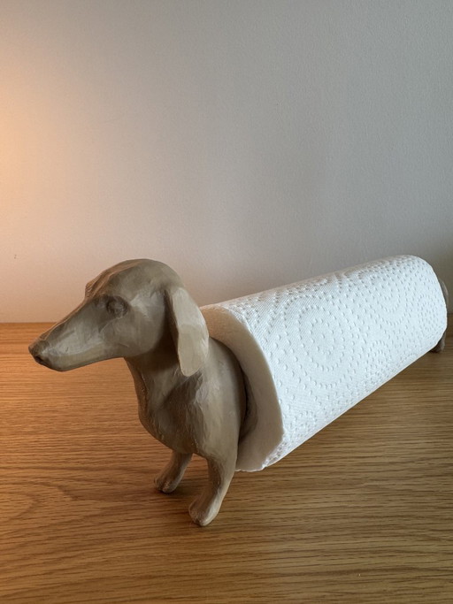 Dachshund Paper Towel Holder | Wood Colour – keukenaccessoires