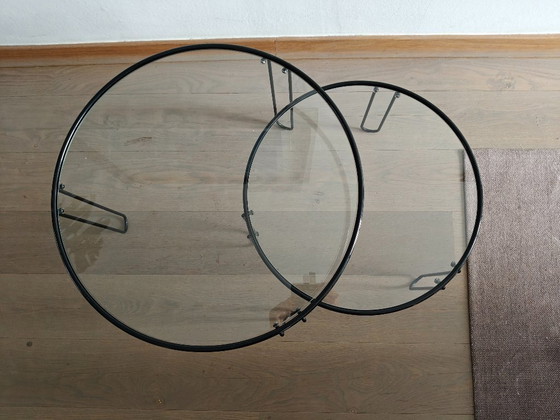 Image 1 of Set of vintage glass coffee tables / nesting tables – Italian design