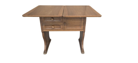 Image 1 of Vintage Space-Saving Wooden Book-Shaped Coffee Table with Drawers and Compartment