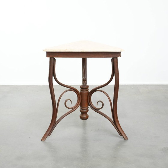 Image 1 of Antique Thonet design side table/side table from the early 20th century with a natural stone top