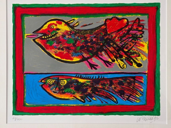 Image 1 of Corneille - Poisson et oiseau - Signé - 1992