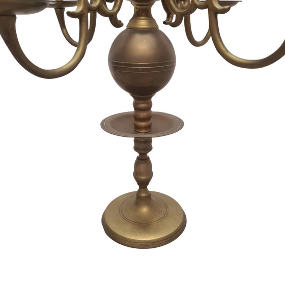 Image 1 of Antiker 5-Arm-Kerzenleuchter aus Messing, 1970er/80er Jahre