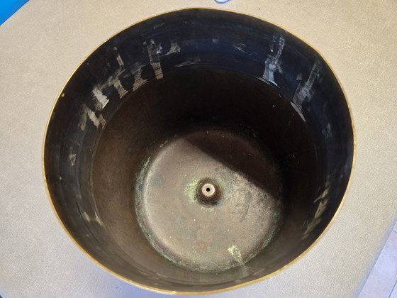Seltene Grabenkunstvase aus dem Ersten Weltkrieg – Messing Granat 1916, Karlsruhe – trenchart (photo 5 of 6)