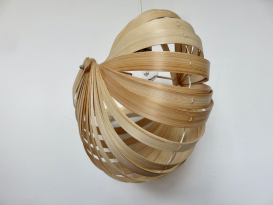 Image 1 of Lámpara colgante escandinava hecha de listones curvados de abedul, años 90