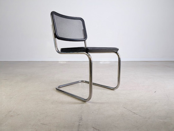 Image 1 of Originele set van 4 Thonet stoelen S32N mesh design cantilever