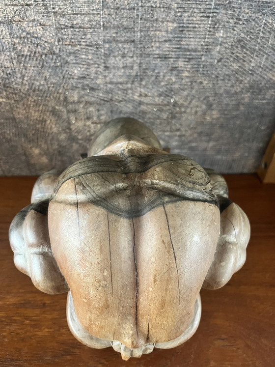 Image 1 of Grande statue vintage de yogiman Orang Malu, bois de suar