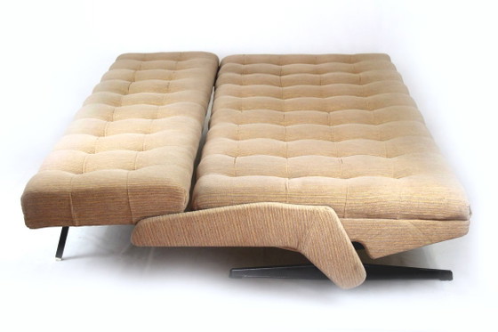 Poltrone Vintage Space Age Cecoslovacche, anni '70, Set di 4, Zona salotto, Tessile, Metallo, Beige (foto 4 di 13)