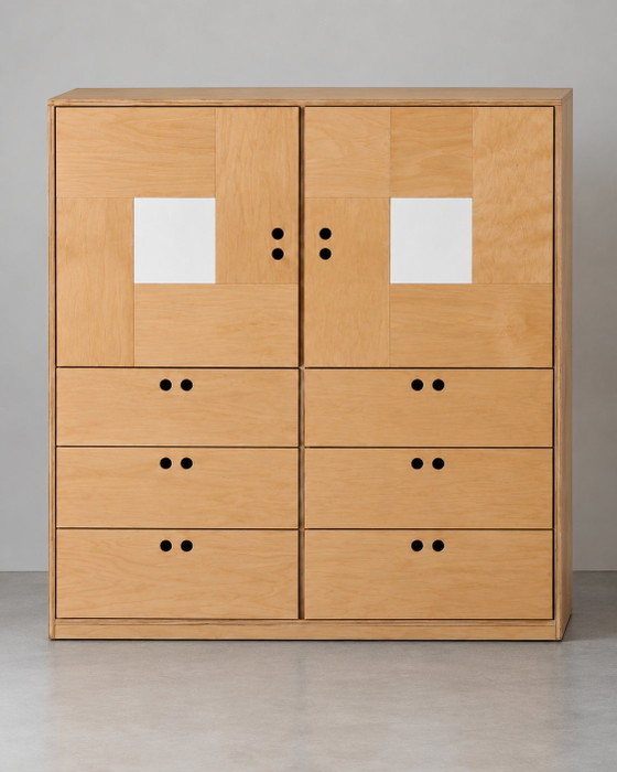 Vintage IKEA KUSK Storage Cabinet Set – Birch Plywood – 90s (photo 3 of 10)
