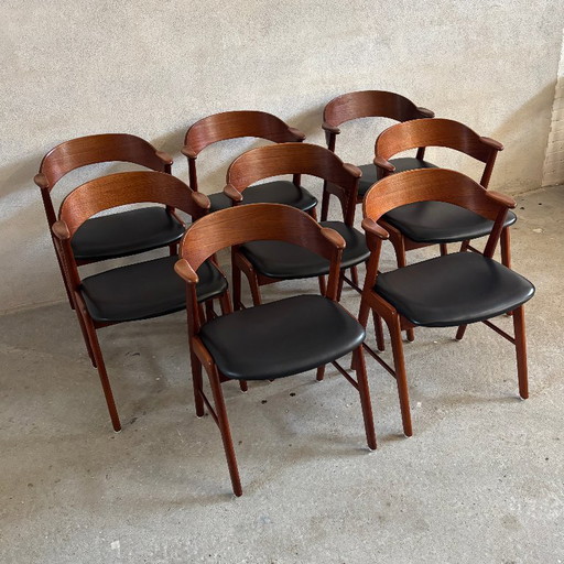 8 sedie da pranzo modello 32 di Kai Kristiansen – eetkamerstoelen, Wood
