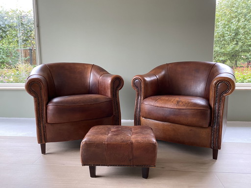2x Joris Clubsessel + Fußhocker